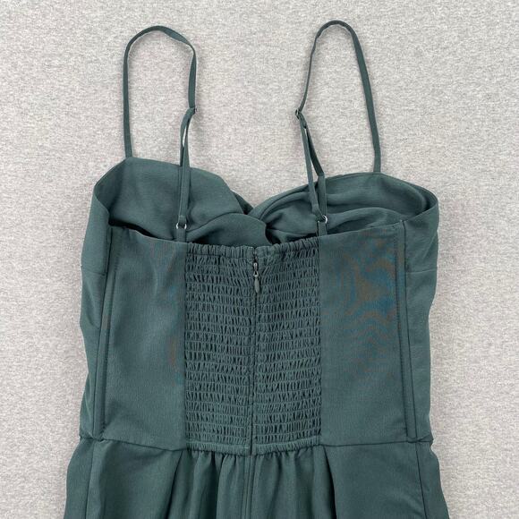 SOLD Abercrombie & Fitch Twist-Front Cutout Jumpsuit Small Tall Dark Green - Picture 8 of 14